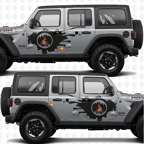 Kit de vinilos para puerta lateral Campfire para Jeep Wrangler