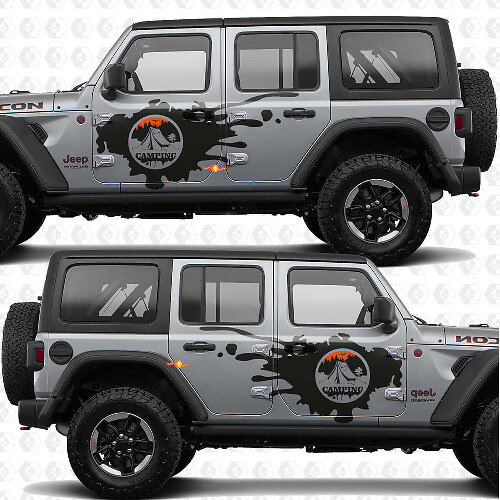 Kit de vinilos protector para puerta lateral de montaña para Jeep Wrangler de 4 puertas