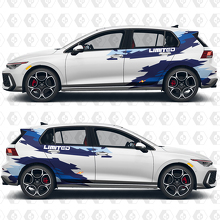 Calcomanías de vinilo deportivas estilo wrap con texto personalizado para Volkswagen Golf Gti
 2