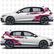 Calcomanías de vinilo deportivas estilo wrap con texto personalizado para Volkswagen Golf Gti
 4