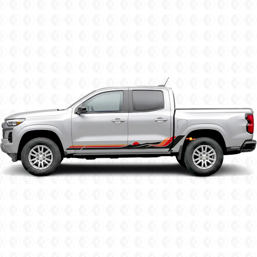 Tiras de vinilo retro de onda montañosa para puerta y panel de estribo para Chevrolet Colorado 3ª generación 2023-2026