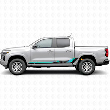 Tiras de vinilo retro de onda montañosa para puerta y panel de estribo para Chevrolet Colorado 3ª generación 2023-2026_2