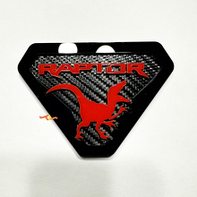 Edición Raptor Insignias de guardabarros Emblema de compuerta trasera Insignia 3D Fondo de fibra de carbono 4