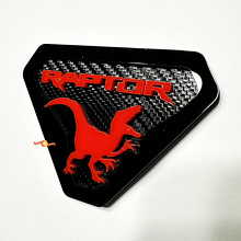 Edición Raptor Insignias de guardabarros Emblema de compuerta trasera Insignia 3D Fondo de fibra de carbono 5