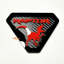 Edición Raptor Insignias de guardabarros Emblema de compuerta trasera Insignia 3D Fondo de fibra de carbono 7