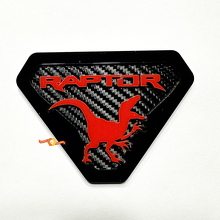 Edición Raptor Insignias de guardabarros Emblema de compuerta trasera Insignia 3D Fondo de fibra de carbono 8