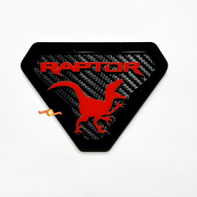 Edición Raptor Insignias de guardabarros Emblema de compuerta trasera Insignia 3D Fondo de fibra de carbono 9