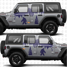 Montañas Naturaleza Yeti Sasquatch Puertas Laterales Rayas Vinilo adhesivo calcomanía para Jeep Wrangler 3