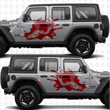 Deer Scull Splash Side Doors Vinyl decal sticker fit Jeep Wrangler 2
