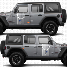 Deer US Flag Patriotic Star Splash Side Doors Vinyl decal sticker fit Jeep Wrangler 2