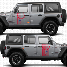 Deer US Flag Patriotic Star Splash Side Doors Vinyl decal sticker fit Jeep Wrangler 3