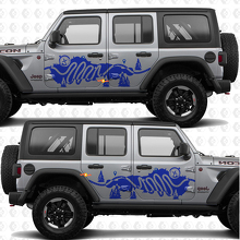 Trail Map Compass Nature Side Doors Stripes Vinyl decal sticker fit Jeep Wrangler 3