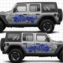 Adhesivo de vinilo lateral con brújula y mapa de senderos para Jeep Wrangler_3