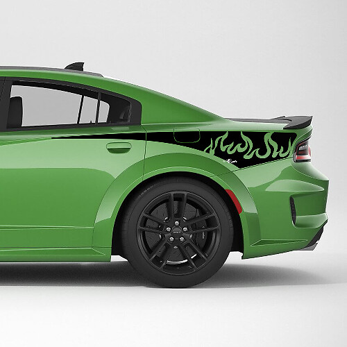 Calcomanía de vinilo con diseño tribal de llama para el panel lateral trasero del Dodge Charger 1