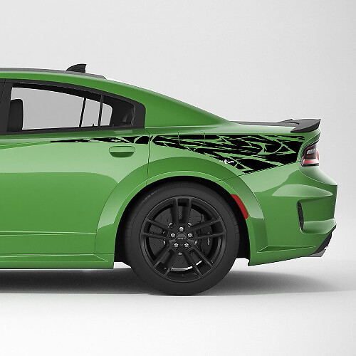 Pegatina Vinilo Raya Lateral Posterior Tribal Skin para Dodge Charger 1