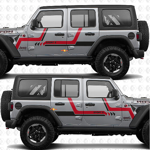 Tiras de texto personalizadas Pegatina de vinilo para puertas laterales compatible con Jeep Wrangler 1