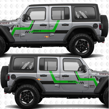 Tiras de texto personalizadas Pegatina de vinilo para puertas laterales compatible con Jeep Wrangler 4