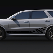 Calcomanías de vinilo con texto personalizado y franjas a cuadros laterales para Dodge Durango 2