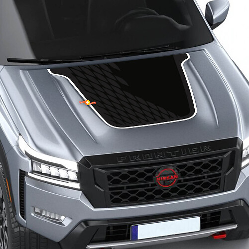 Calcomanía de vinilo gráfica blackout para capó Nissan Frontier Pro-4X