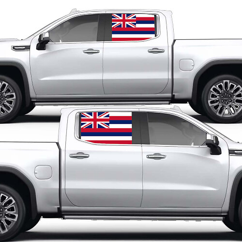 Vinilo adhesivo de color para ventana lateral con bandera hawaiana para GMC Sierra 1