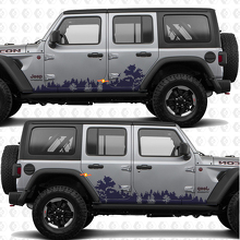 Adhesivo vinilo de puerta lateral con paisaje natural de bosque compatible con Jeep Wrangler 2