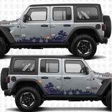 Pegatina de vinilo para puertas laterales con paisaje natural de bosque compatible con Jeep Wrangler JL 2