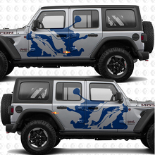 Calcomanía vinilo para puertas laterales Fishing Rod y Trout Splash compatible con Jeep Wrangler 2