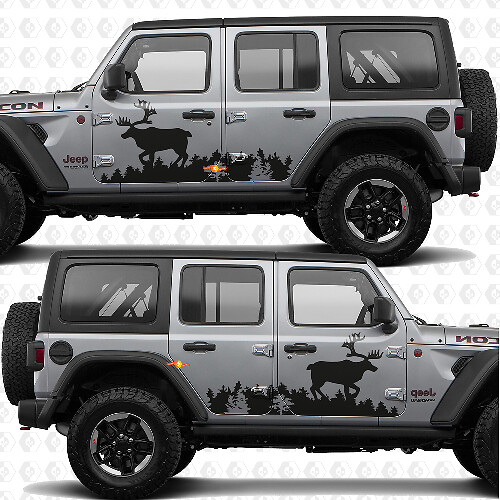Vinilo adhesivo para puertas laterales Deer Splash compatible con Jeep Wrangler