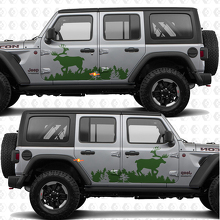 Vinilo adhesivo para puertas laterales Deer Splash compatible con Jeep Wrangler 2