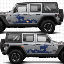 Vinilo adhesivo para puertas laterales Deer Splash compatible con Jeep Wrangler 3