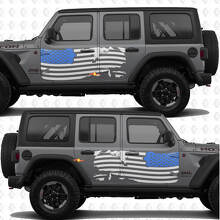 Pegatina adhesiva de vinilo para puertas laterales con bandera patriótica de EE. UU. que se adapta a Jeep Wrangler 3