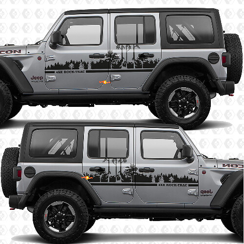 Texto Personalizado Vinilo adhesivo para puertas laterales Bosque compatible con Jeep Wrangler