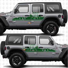 Texto Personalizado Vinilo adhesivo para puertas laterales Bosque compatible con Jeep Wrangler 2