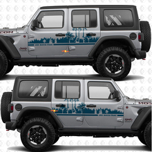 Texto Personalizado Vinilo adhesivo para puertas laterales Bosque compatible con Jeep Wrangler 3