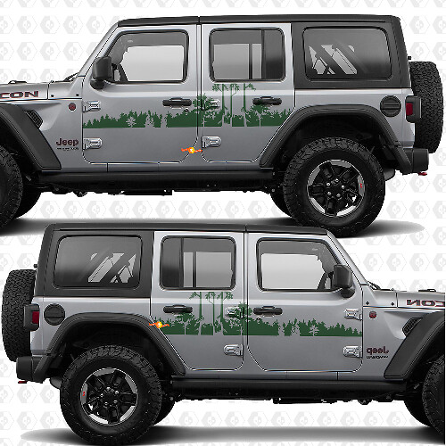 Adhesivo vinilo para puertas laterales Forest compatible con Jeep Wrangler