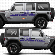 Adhesivo vinilo para puertas laterales Forest compatible con Jeep Wrangler 3