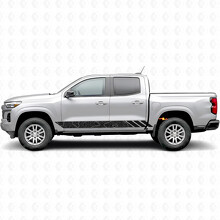 Franjas de vinilo topográficas de contorno para puerta y panel de faldón para Chevrolet Colorado 3ª generación 2023-2026_2