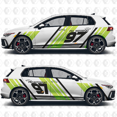 Pegatinas de vinilo deportivo de envoltura con texto personalizado para Volkswagen Golf Gti