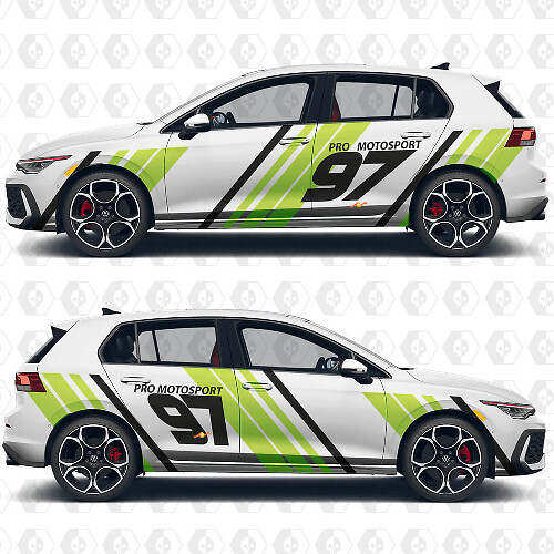 Pegatinas de vinilo deportivo de envoltura con texto personalizado para Volkswagen Golf Gti