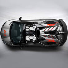 Gráficos Adhesivos Calcomanía Capó Lateral 63 SVJ Lamborghini Aventador SVJ 3