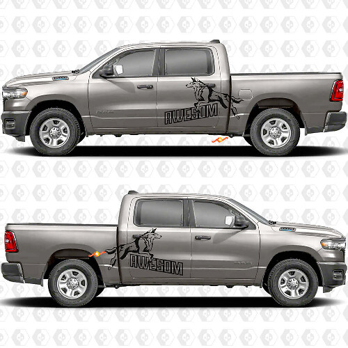 Pegatinas de vinilo de puertas laterales Awesome Wolf