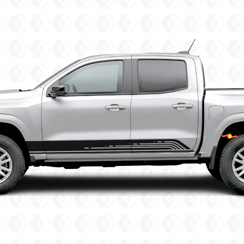 Rayas de vinilo paralelas en contorno para la puerta y el panel de estribo para Chevrolet Colorado 3ª generación 2023-2026