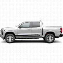 Rayas de vinilo paralelas en contorno para la puerta y el panel de estribo para Chevrolet Colorado 3ª generación 2023-2026_2