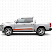 Rayas de vinilo paralelas en contorno para la puerta y el panel de estribo para Chevrolet Colorado 3ª generación 2023-2026_4