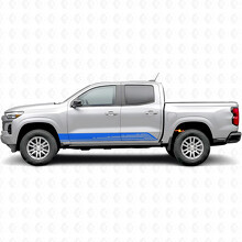 Rayas de vinilo paralelas en contorno para la puerta y el panel de estribo para Chevrolet Colorado 3ª generación 2023-2026_5