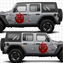 Calcomanía de vinilo para puertas laterales estilo salpicadura india con calavera de vaca para Jeep Wrangler 2