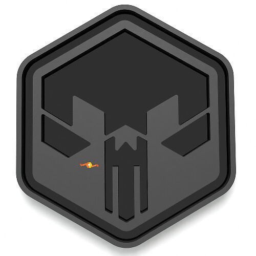 Calavera en Hexágono Placas de Guardabarros Emblema de Portón Insignia 3D