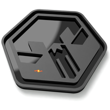 Calavera en Hexágono Placas de Guardabarros Emblema de Portón Insignia 3D 4