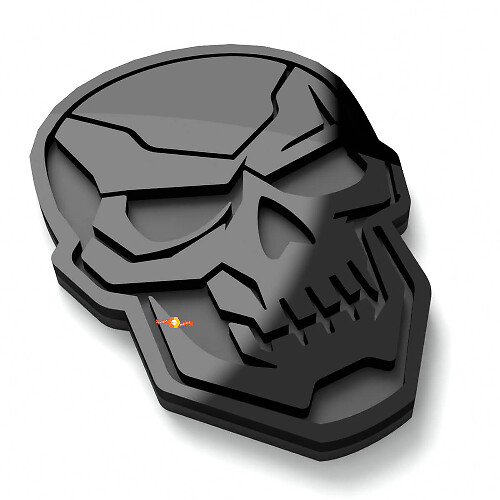 Insignia de aleta 3D estilo Terminator Calavera emblema de portón trasero