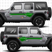 Vinilo adhesivo personalizado para puertas laterales compatible con Jeep Wrangler Jeep-Wrangler Willys Wheeler 2